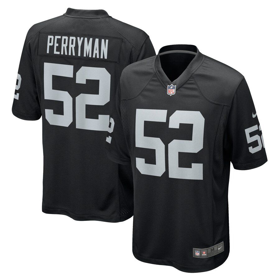 Men Oakland Raiders #52 Denzel Perryman Nike Black Game NFL Jersey->oakland raiders->NFL Jersey